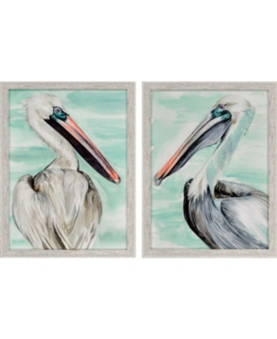 Shop Paragon Turquoise Pelican Framed Wall Art Set Of 2, 26" X 20" In Multi