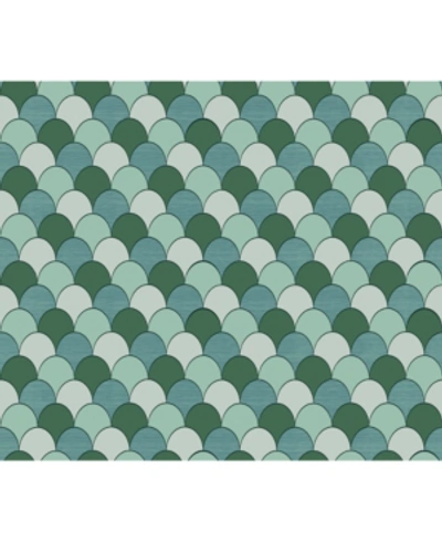 Shop Sirpi 27" X 396" Edwards Geometric Wallpaper In Green