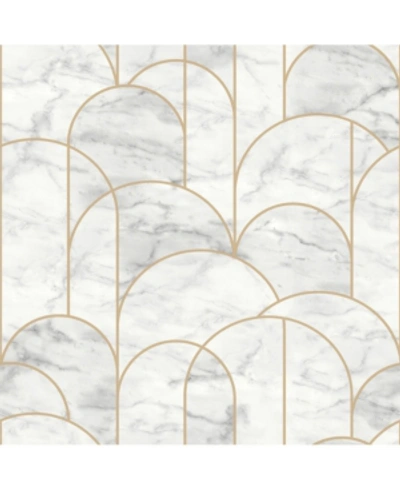 Shop Engblad & Co Engblad Co 21" X 396" Arch Light Geometric Wallpaper In Gray