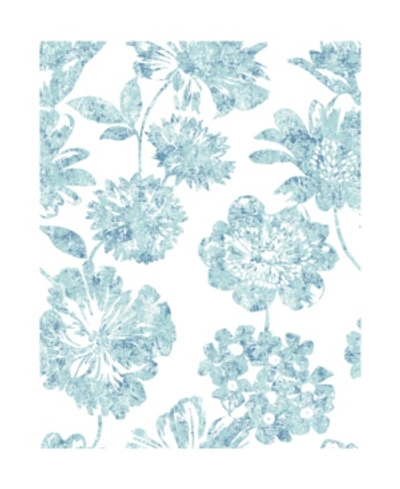 Shop A-street Prints 20.5" X 396" Folia Floral Wallpaper In Blue