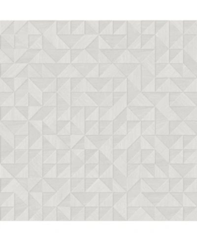 Shop A-street Prints 20.5" X 396" Gallerie Lightgeometric Wood Wallpaper In Gray