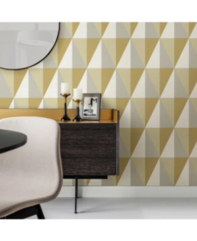 Shop A-street Prints 20.5" X 396" Aspect Geometric Wallpaper In Yellow