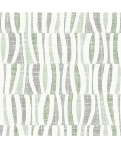 Shop A-street Prints 20.5" X 396" Tides Abstract Texture Wallpaper In Green