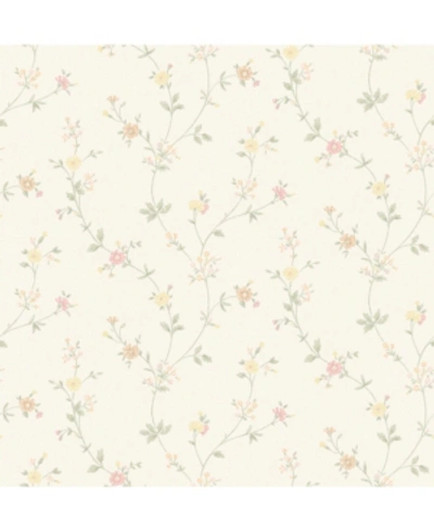 Shop Advantage 20.5" X 369" Samuelsson Eggshell Small Floral Trail Wallpaper In Ivory