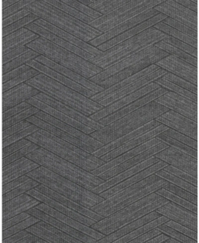 Shop Warner Textures 27" X 324" Karma Herringhone Weave Wallpaper In Black