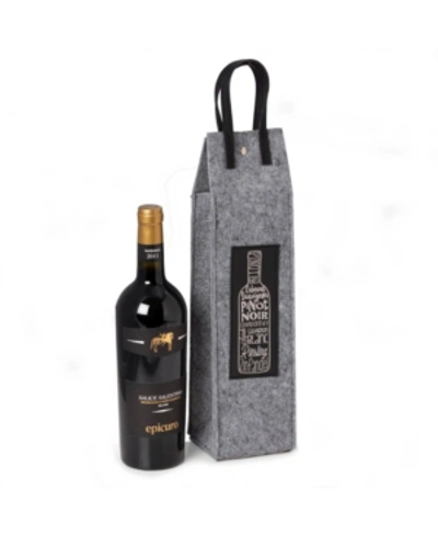 Shop Bey-berk Wines Of The World Felt Wine Tote With Accents In Multi