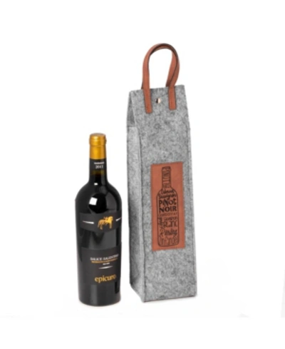 Shop Bey-berk Wines Of The World Felt Wine Tote With Accents In Multi
