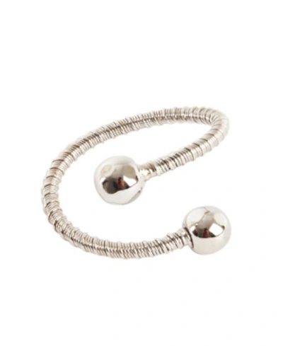 Saro Lifestyle Curled Design Napkin Ring, Set Of 4 In Silver