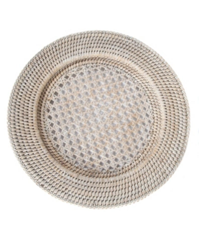 Shop Artifacts Trading Company Artifacts Rattan Open Weave Charger In Off-white