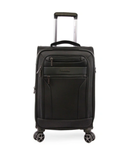 Shop Brookstone Harbor 21" Softside Carry-on Luggage With Charging Port In Black