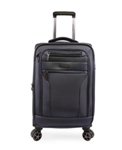 Shop Brookstone Harbor 21" Softside Carry-on Luggage With Charging Port In Navy