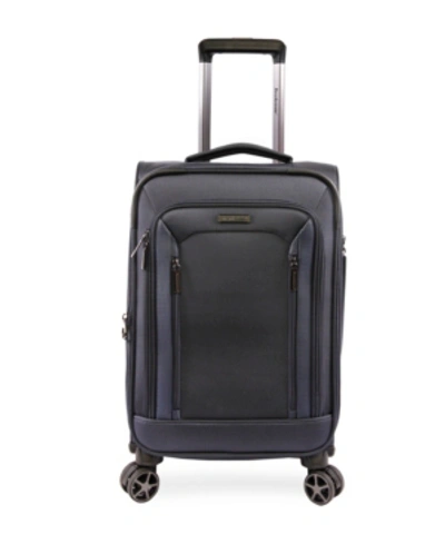 Shop Brookstone Elswood 21" Softside Carry-on Luggage With Charging Port In Navy