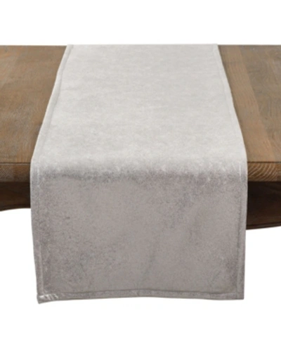 Shop Saro Lifestyle Metallic Glam Table Runner In Silver