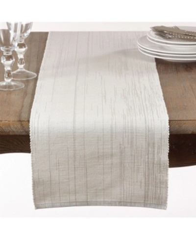Shop Saro Lifestyle Shimmering Woven Cotton Table Runner In White
