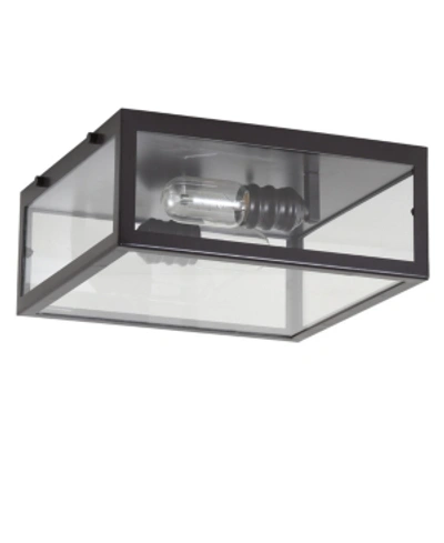 Shop Jonathan Y Grayson Metal/glass Led Flush Mount In Black