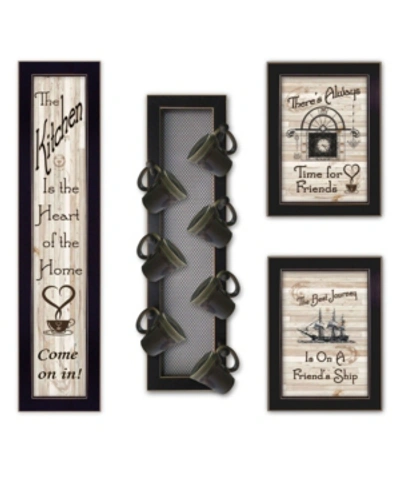 Shop Trendy Decor 4u Kitchen Collection Vii 4-piece Vignette With 7-peg Mug Rack By Millwork Engineering, Black Frame, 10 In Multi