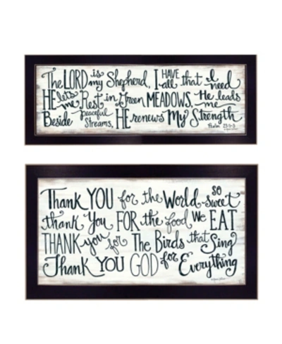 Shop Trendy Decor 4u Thank You Lord 2-piece Vignette By Annie Lapoint, Black Frame, 20" X 11" In Multi
