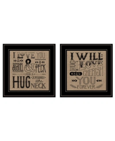 Shop Trendy Decor 4u Hugs / Forever 2-piece Vignette By Deb Strain, Black Frame, 15" X 15" In Multi