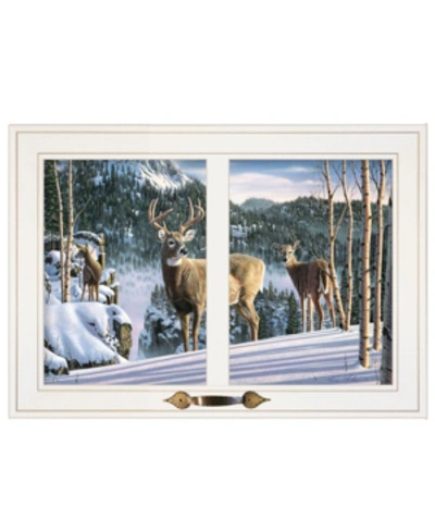 Shop Trendy Decor 4u Morning View Deer By Kim Norlien, Ready To Hang Framed Print, White Window-style Frame, 21" X 15" In Multi