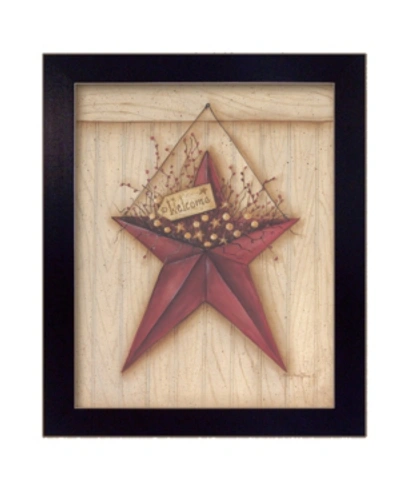 Shop Trendy Decor 4u Welcome Barn Star By Mary June, Printed Wall Art, Ready To Hang, Black Frame, 16" X 13" In Multi