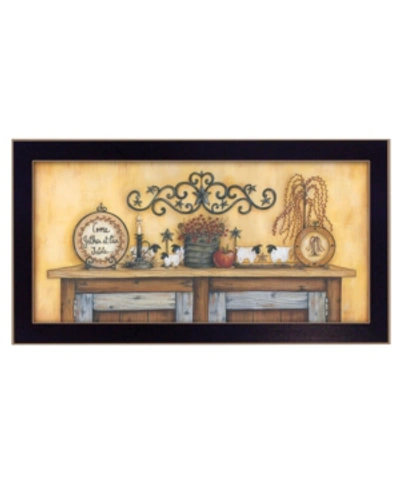 Shop Trendy Decor 4u Come Gather At Our Table By Mary June, Printed Wall Art, Ready To Hang, Black Frame, 36" X 16" In Multi