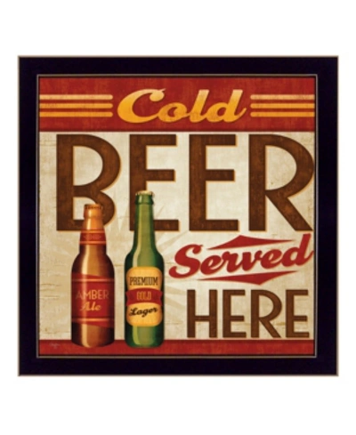 Shop Trendy Decor 4u Cold Beer Served Here By Mollie B., Printed Wall Art, Ready To Hang, Black Frame, 14" X 14" In Multi