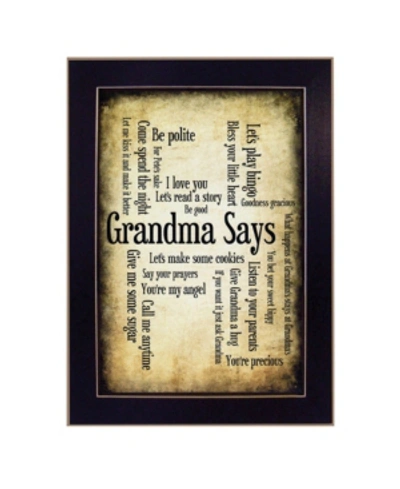 Shop Trendy Decor 4u Grandma Says By Susan Ball, Printed Wall Art, Ready To Hang, Black Frame, 14" X 10" In Multi