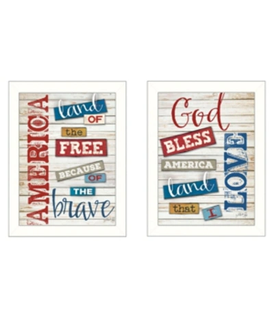 Shop Trendy Decor 4u American Collection By Marla Rae, Printed Wall Art, Ready To Hang, White Frame, 14" X 18" In Multi