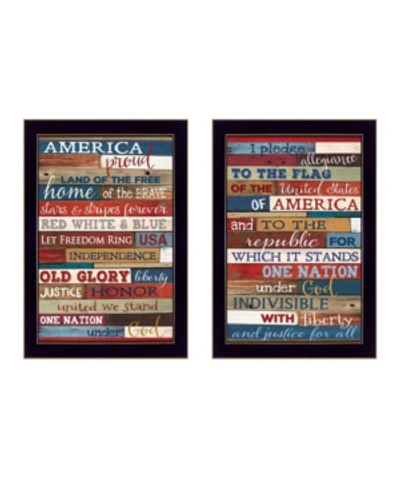 Shop Trendy Decor 4u America Proud Ii Collection By Marla Rae, Printed Wall Art, Ready To Hang, Black Frame, 10" X 14" In Multi