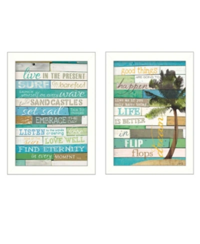 Shop Trendy Decor 4u Live In The Present Collection By Marla Rae, Printed Wall Art, Ready To Hang, White Frame, 10" X 14" In Multi