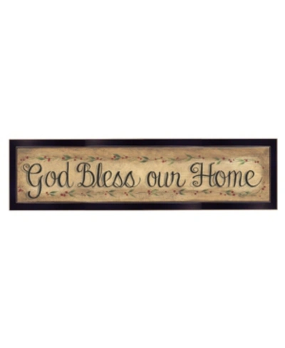 Shop Trendy Decor 4u God Bless Our Home By Gail Eads, Ready To Hang Framed Print, Black Frame, 20" X 6" In Multi