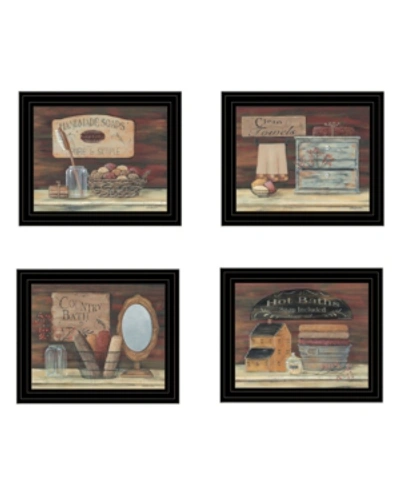 Shop Trendy Decor 4u Bathroom Collection I 4-piece Vignette By Pam Britton, Black Frame, 17" X 14" In Multi