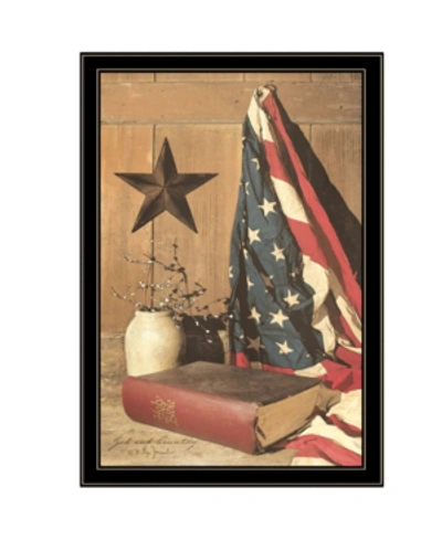 Shop Trendy Decor 4u God And Country By Billy Jacobs, Ready To Hang Framed Print, Black Frame, 23" X 33" In Multi