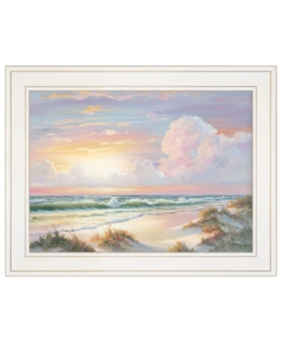 Shop Trendy Decor 4u Golden Sunset On Crystal Cove By Georgia Janisse, Ready To Hang Framed Print, White Frame, 19" X 15" In Multi
