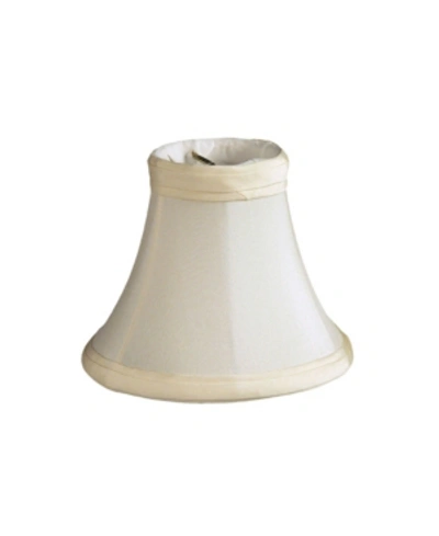 Shop Cloth & Wire Cloth&wire Slant Pure Silk Shantung Chandelier Lampshade With Flame Clip In Beige
