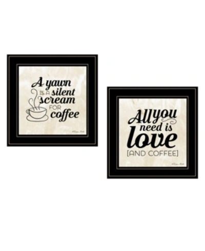 Shop Trendy Decor 4u All You Need Is Coffee 2-piece Vignette By Susan Boyer, Black Frame, 15" X 15" In Multi