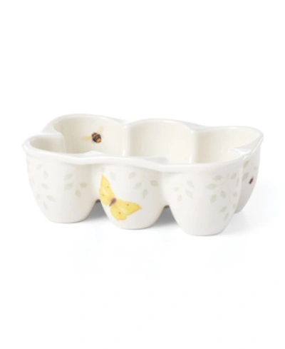 Shop Lenox Butterfly Meadow Kitchen Egg Tray, Created For Macy's In White With Multi-color Botanical Design