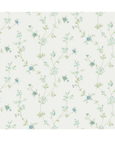 Shop Advantage 20.5" X 369" Samuelsson Light Small Floral Trail Wallpaper In Blue