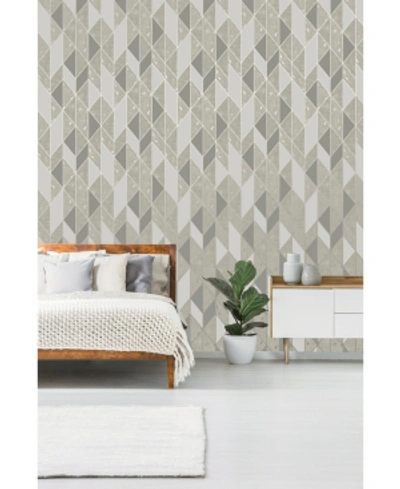 Shop Graham & Brown Milan Geo Wallpaper In Taupe/gold