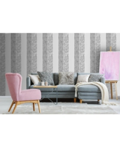 Shop Graham & Brown Milan Stripe Wallpaper In Grey