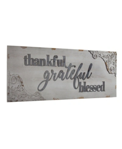 Shop Crystal Art Gallery American Art Decor Vintage-like Thankful Grateful Blessed Wall Decor In Gray