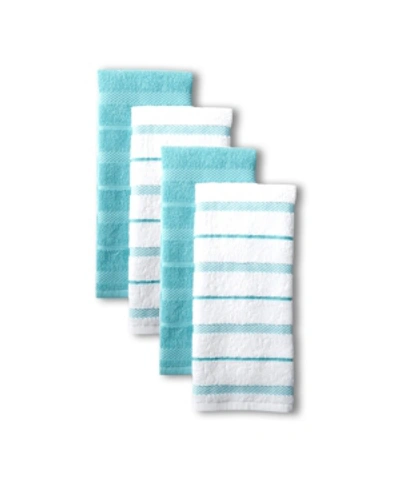 Kitchenaid Albany Kitchen Towel Set, Set Of 4 In Aqua