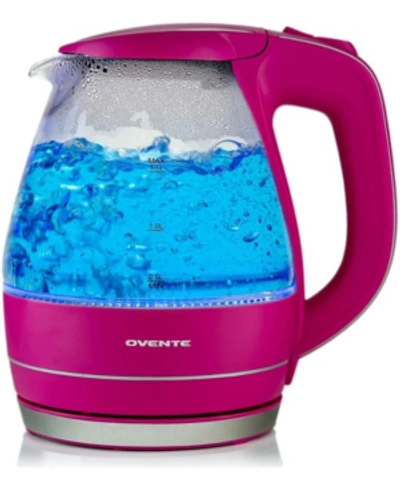 Shop Ovente Bpa-free Glass Electric Kettle In Fuchsia