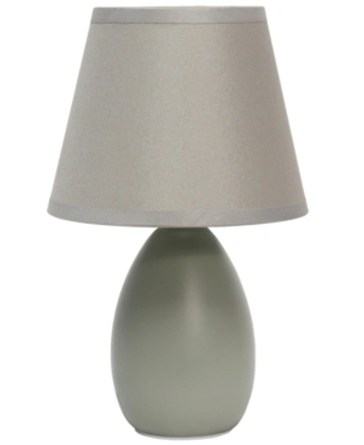 Shop All The Rages Simple Designs Mini Egg Oval Ceramic Table Lamp In Gray