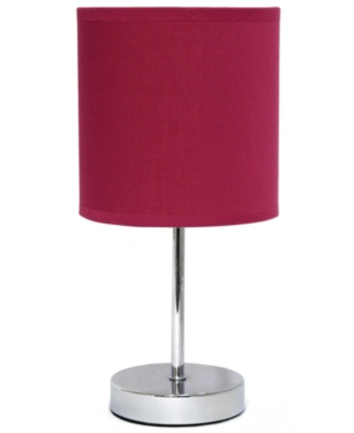 Shop All The Rages Simple Designs Chrome Mini Basic Table Lamp With Fabric Shade In Cranberry