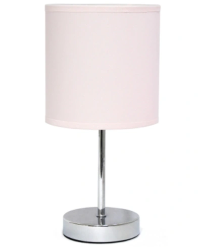 Shop All The Rages Simple Designs Chrome Mini Basic Table Lamp With Fabric Shade In Blush