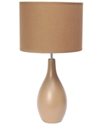 Shop All The Rages Simple Designs Oval Bowling Pin Base Ceramic Table Lamp In Brown