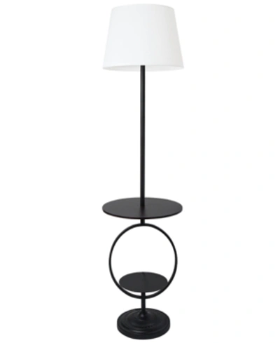 Shop All The Rages Elegant Designs Bedside Nightstand End Table Dual Shelf Decorative Floor Lamp In Black