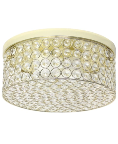 Shop All The Rages Elegant Designs Elipse Crystal 2 Light Round Ceiling Flush Mount In Gold