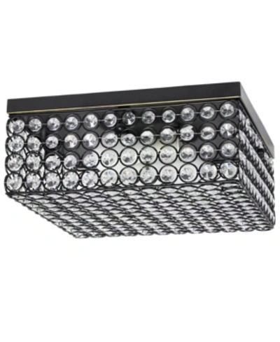 Shop All The Rages Elegant Designs Elipse Crystal 2 Light Square Ceiling Flush Mount In Bronze